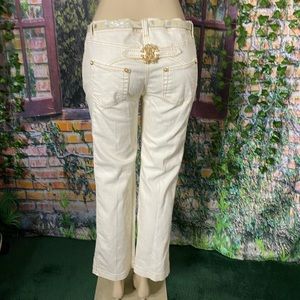 Roberto Cavalli white crop Jeans "RC" size 48